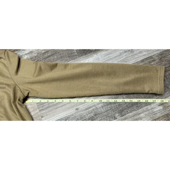 Lucky Brand Womens Size XL Asymmetrical Wrap Blouse Buckle Detail Khaki Cardigan - Picture 12 of 15